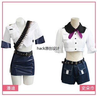 吊带袜天使cosplay服 史朵巾 Panty潘迪皮裙女警动漫手办同款全套