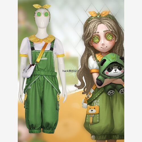 第五人格cosplay服求生者小女孩滚滚伙伴熊猫背带阔腿五分裤全套