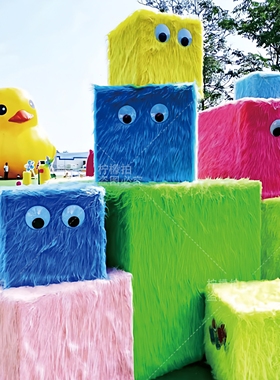 网红长毛绒公仔装饰摆件