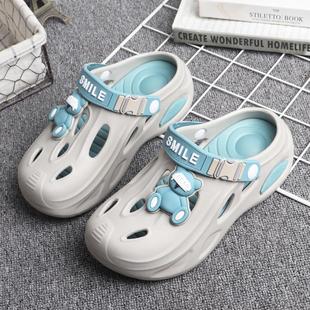 踩屎感洞洞鞋男童夏天小学生厚底耐磨青少年潮流防滑防臭大童拖鞋