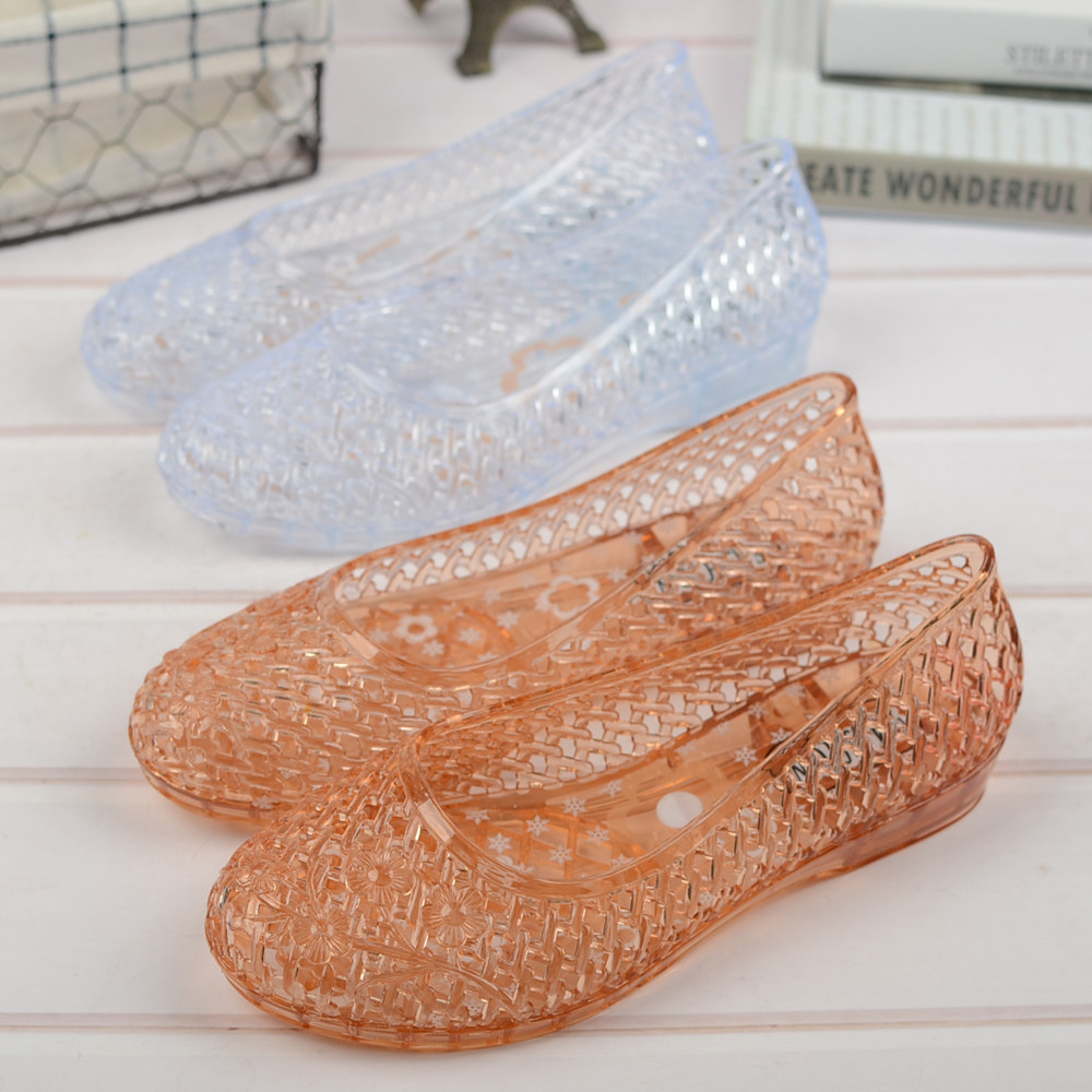 透明水晶凉鞋女防滑低跟妈妈鞋防水果冻跳舞鞋浅口包头鸟巢凉鞋夏在类目 女鞋, 凉鞋, 洞洞鞋中 - 来自Buy2taobao.com提供专业的淘宝代购服务