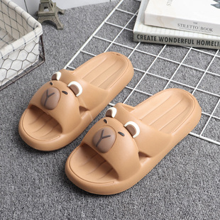 可爱卡通卡皮巴拉凉拖鞋女夏天平底舒适居家防滑厚底超轻便一字拖