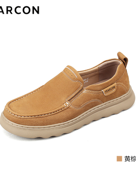 意尔康男鞋2025秋季新款休闲皮鞋男真皮一脚蹬商务软底男鞋58250A