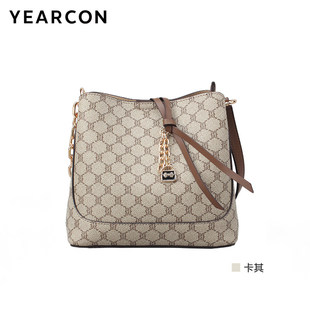 意尔康包包2025秋季新款时尚复古印花托特包单肩斜挎女包55Y28462