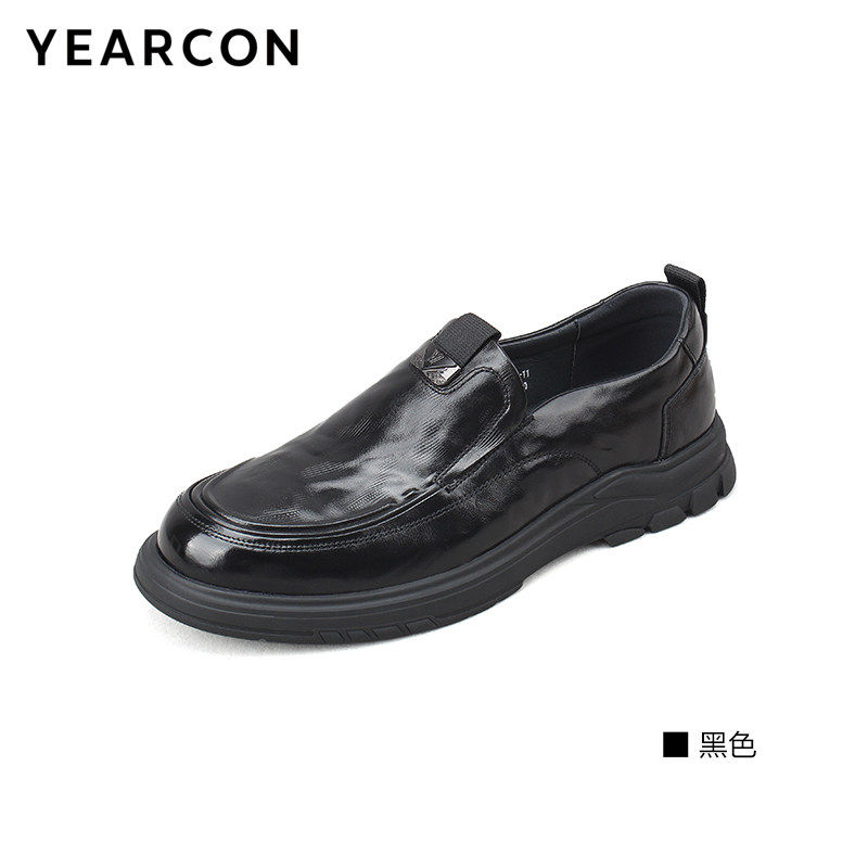意尔康男鞋2025秋季新款商务休闲皮鞋真皮软底爸爸鞋男款