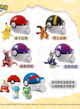 宝可梦Pokémon 抓宝精灵球皮卡丘喷火龙故勒顿密勒顿款玩具