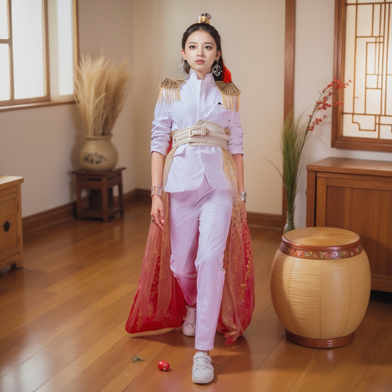 女原创潮流战队礼服白金气质拖尾