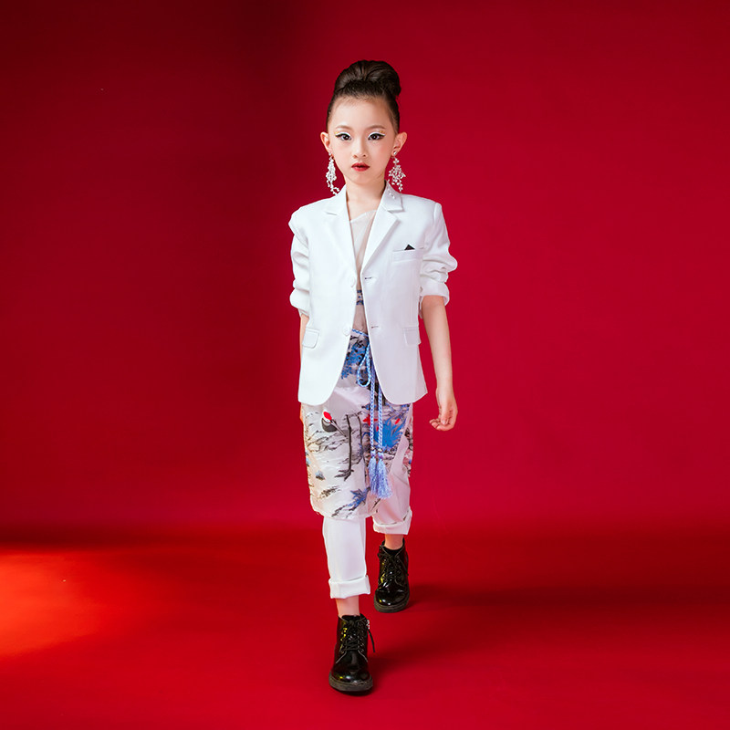 薇设计t台模特战队赛礼服儿童演出服西装 潮服中国风时尚走秀西装