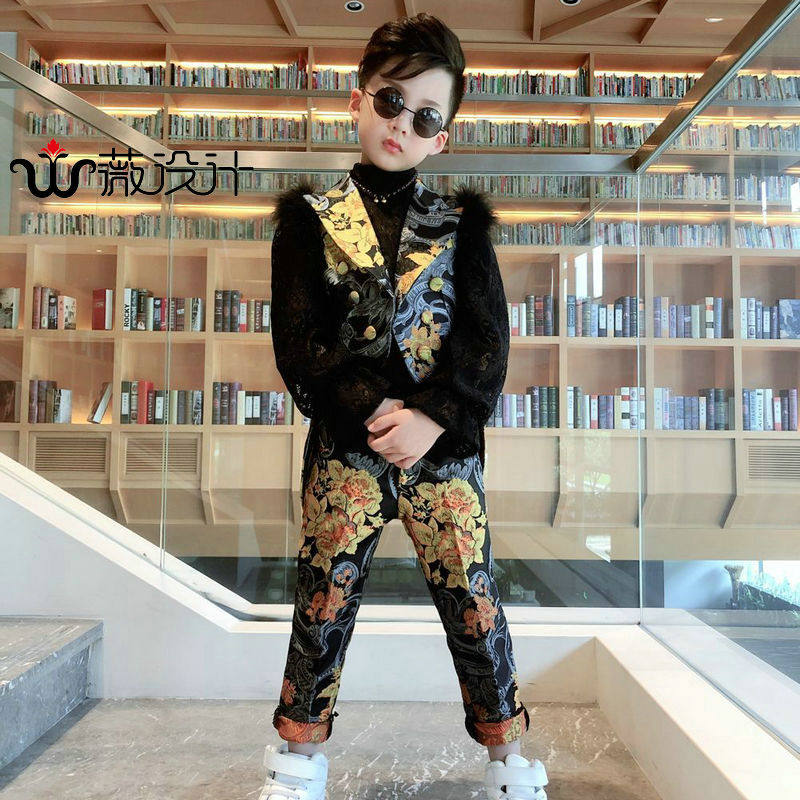 薇设计时装周新款高端礼服中国风礼服全国总决赛高端男童礼服出租