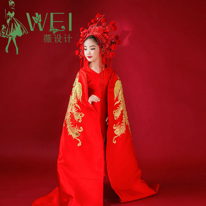薇设计中国风礼服国潮走秀女童