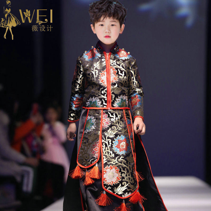 薇设计中国风礼服男童国潮