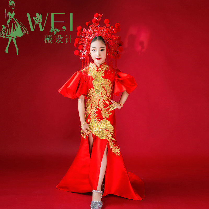 薇设计原创模特走秀中国风演出服