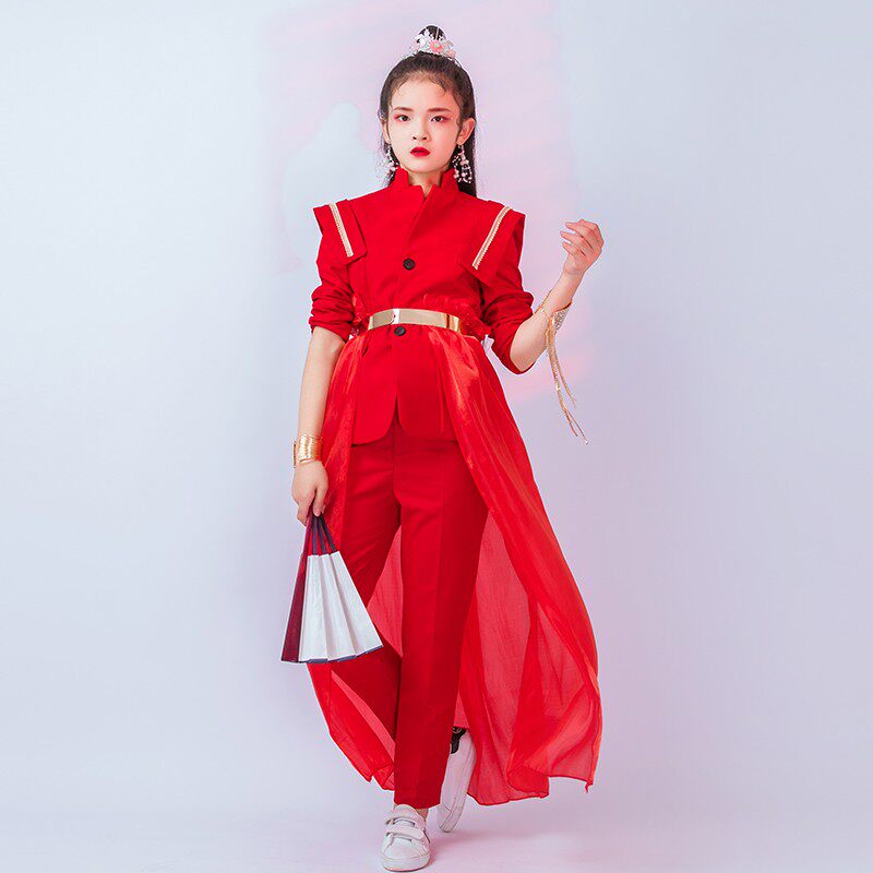 设计高端战队春晚大红集体礼服
