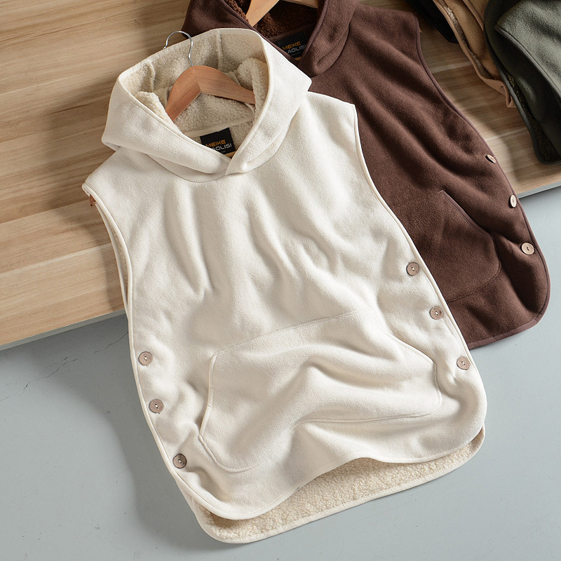 男女情侣日线设计师款！线下599复古休闲保暖摇粒绒叠穿马甲背心,男装,常规马甲,淘宝优惠券,粉丝福利购,淘宝优惠卷