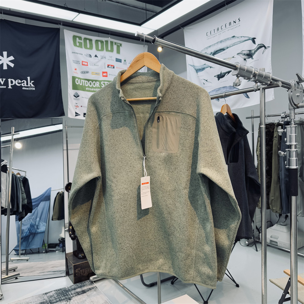 针织肌理自发热暖绒纤维男士户外内搭中间层套头半拉链透气抓绒衣,户外/登山/野营/旅行用品,抓绒衣,淘宝优惠券,粉丝福利购,淘宝优惠卷