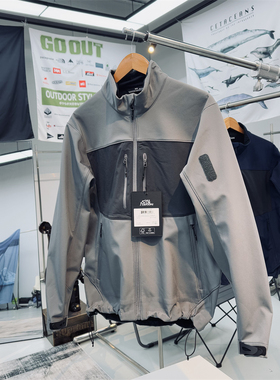 耐磨防风泼水加绒保暖EPT膜面料男女通用户外机能软壳衣立领夹克