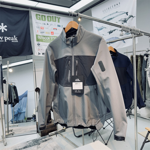 耐磨防风泼水加绒保暖EPT膜面料男女通用户外机能软壳衣立领夹克