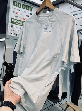 激光打孔吸湿透气棉感索罗那3D立裁男女通用户外宽松短袖速干T恤