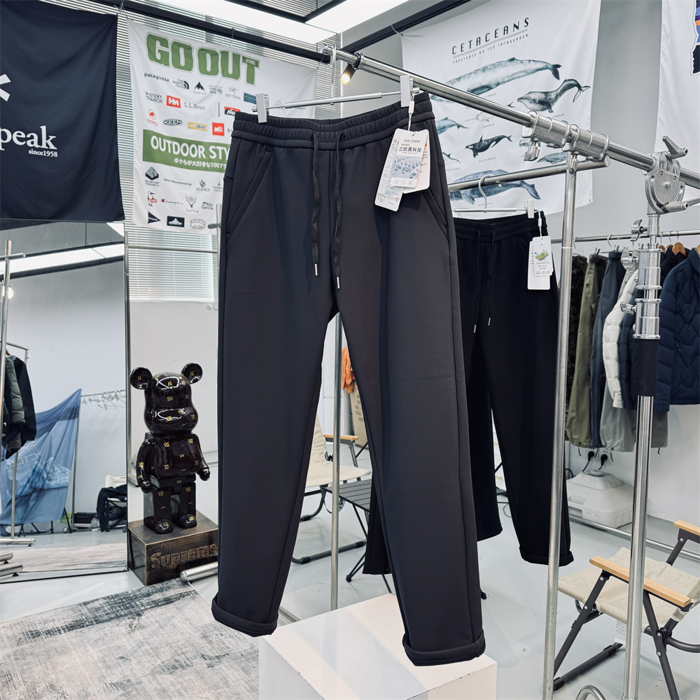 弹力耐磨户外休闲通勤加绒软壳裤