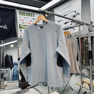 塔子平替 波纹肌理感吸湿透气动态保暖户外中间层圆领套头抓绒衣