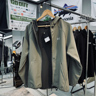 岛国单!耐磨防风防泼水男士户外山系抓绒软壳衣连帽拉链开衫外套