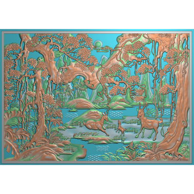 精雕图 浮雕图 电脑雕刻图 三阳开泰 三羊挂屏 jdp文件