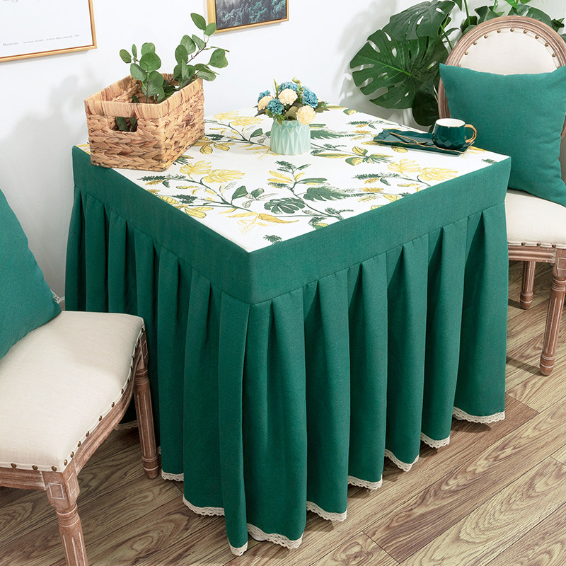 北欧茶几罩桌布电暖桌防尘罩麻将机桌布网红款烤火罩烤火被薄款春