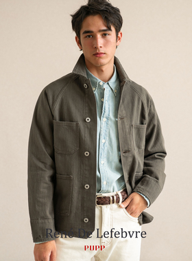 PUPP普普春秋季复古硬汉轻便短款夹克男士竹节棉休闲外套非RRL