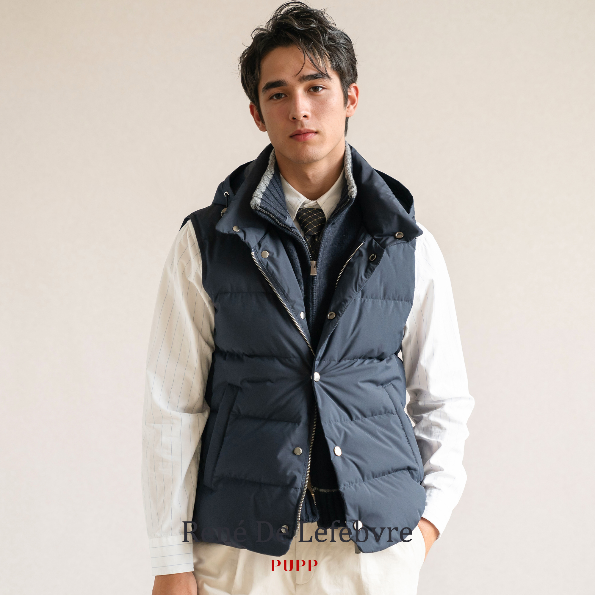 PUPP普普假两件羽绒服马甲