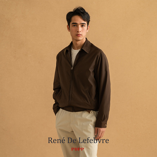 春秋季男士老钱休闲翻领宽松工装风复古商务拼色三防短夹克外套RL