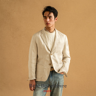 天丝麻西装 高定上装 外套 单排扣百搭纯色吸湿透气时尚 24早秋男士