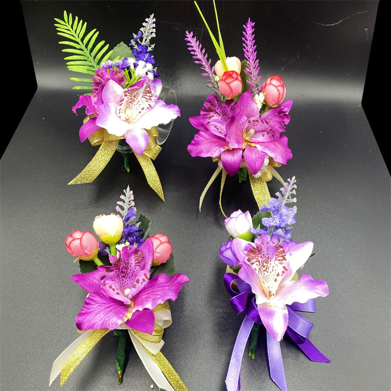 贵宾胸花商务开业活动剪彩礼仪会议庆典公司年会仿真兰花嘉宾襟花