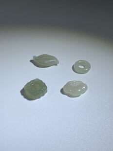 新疆和田玉锁如意祥云平安扣DIY小配饰件编绳提溜手工散珠