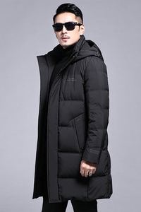 B2152钱塘2020-3冬季长款羽绒服90白鸭绒连帽可脱卸商务休闲P315图片