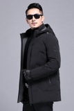 B7131钱塘2020-3冬季连帽男士羽绒服90白鸭绒中年帽子可脱卸P320，男装羽绒服，钱塘207-3