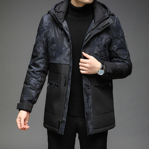 B2156钱塘2020-3冬季连帽男士羽绒服90白鸭绒中年商务休闲P265图片