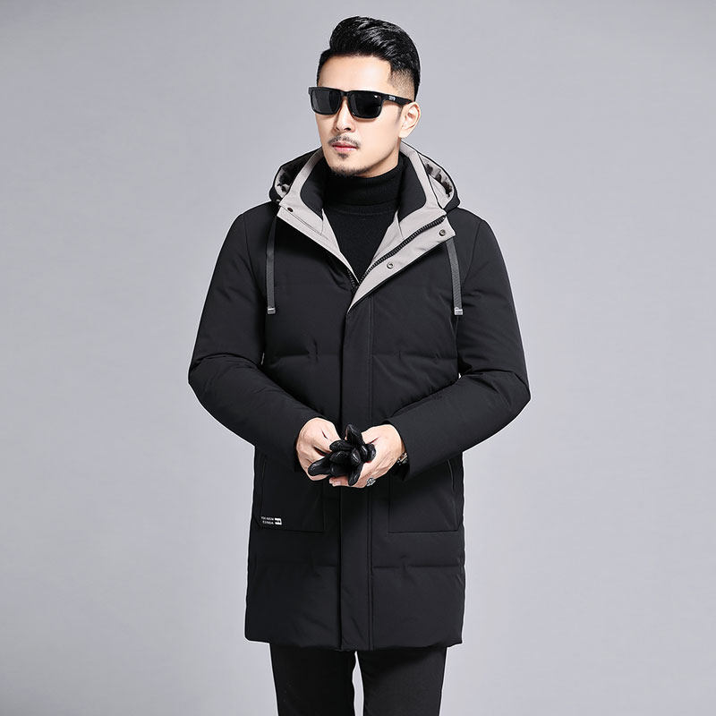 B19055钱塘2020-3冬季男士羽绒服90白鸭绒加厚连帽P300，男装羽绒服，钱塘207-3