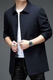 M667钱塘2020-3秋冬男士长袖夹克外套休闲翻领中长款男装P165，男装风衣，钱塘207-3