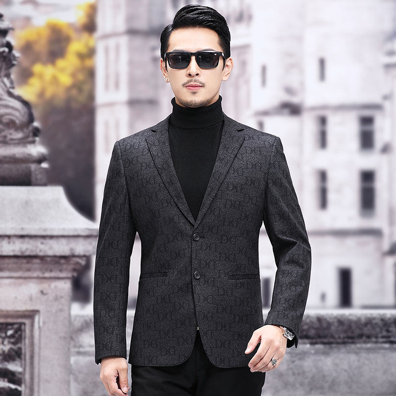 M3329钱塘2020-3秋冬男士帅气男士休闲西服外套修身小西装P145图片