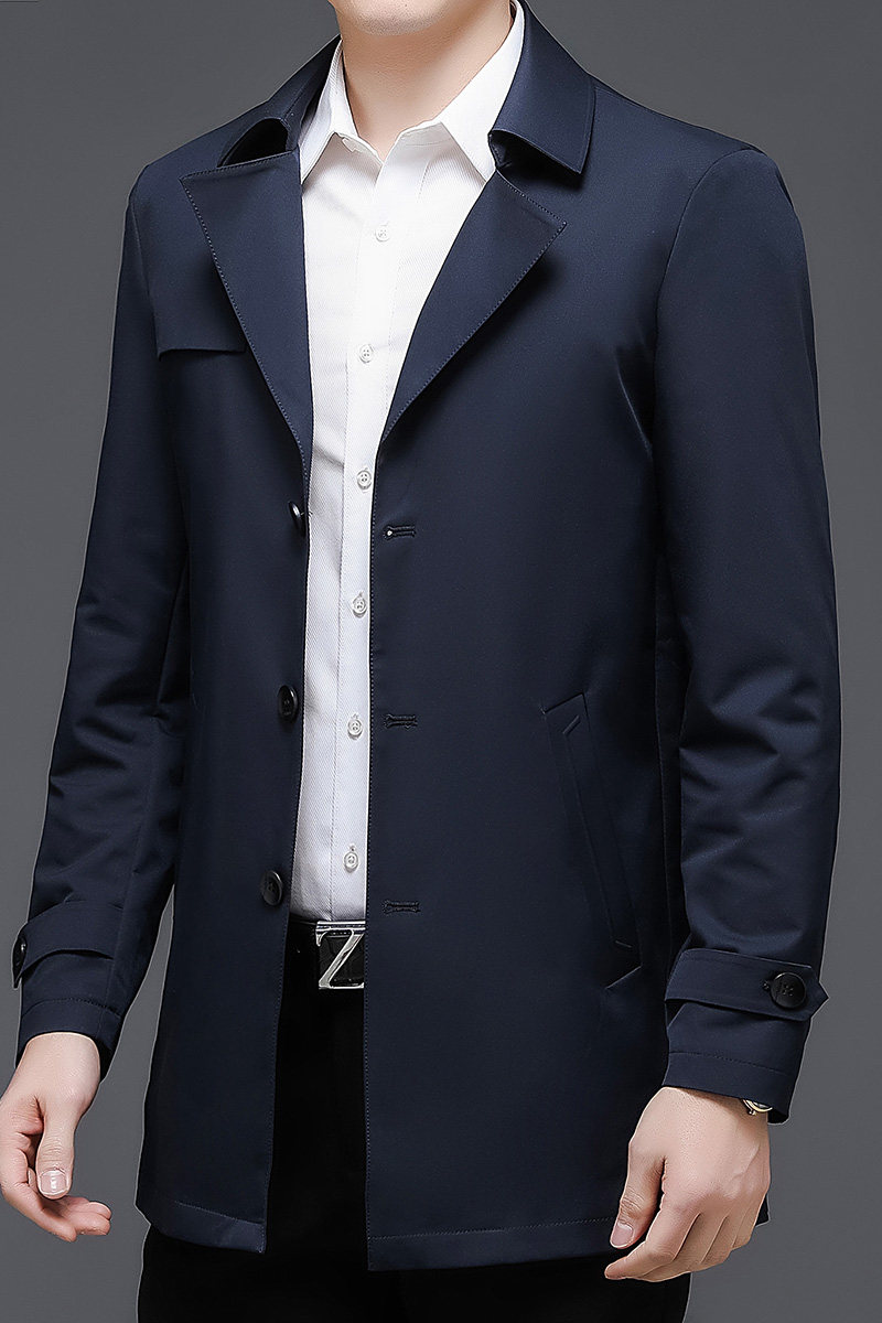 M20222钱塘2020-3秋冬男士夹克商务精品长袖风衣外套翻领休闲P185,男装风衣,钱塘207-3