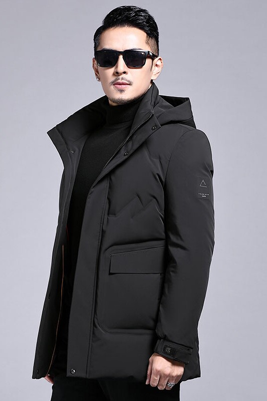 B8649钱塘2020-3冬季连帽男士羽绒服90白鸭绒中长款多口袋P325,男装羽绒服,钱塘207-3