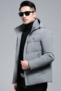 B21155钱塘2020-3冬季连帽男士羽绒服加厚商务纯色休闲外套P275图片