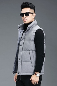B20132钱塘2020-3冬季男士羽绒服90白鸭绒加厚马甲连帽休闲P175图片