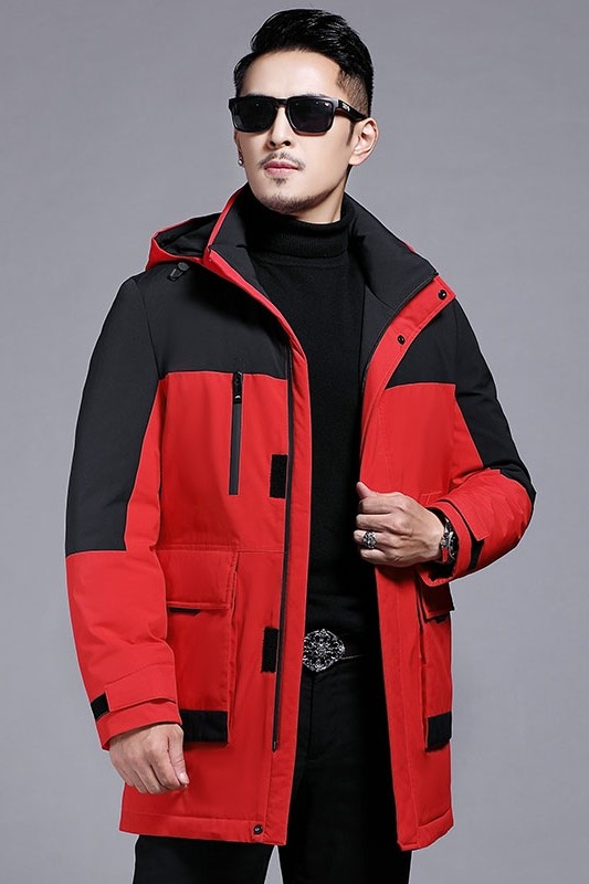 B8622钱塘2020-3冬季连帽男士羽绒服90白鸭绒中长款多口袋P310,男装羽绒服,钱塘207-3