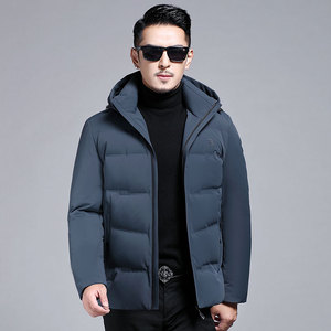 B21155钱塘2020-3冬季连帽男士羽绒服加厚商务纯色休闲外套P275图片