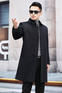 M85705钱塘2020-3秋冬羊绒男士男士商务中长款大衣毛呢外套P405图片