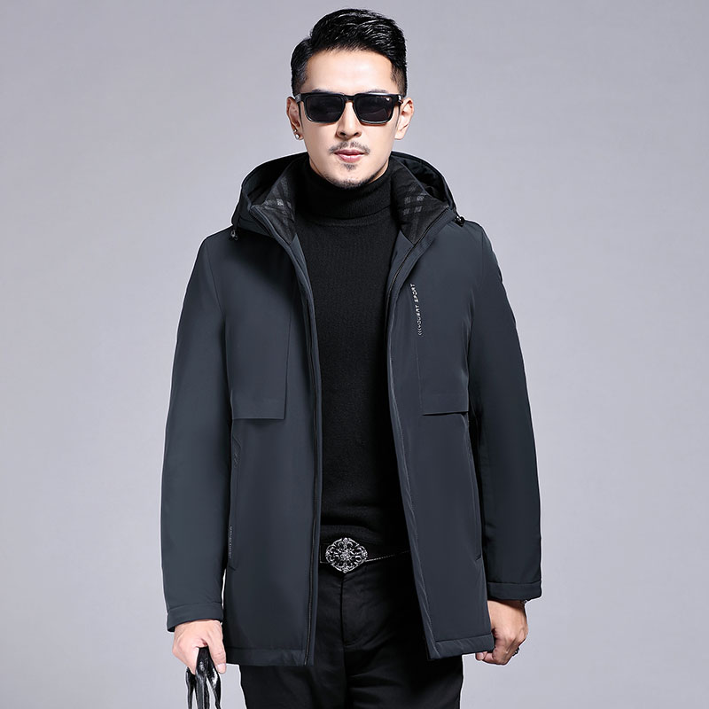 B21008钱塘2020-3冬季连帽可脱卸男士羽绒服中长款休闲外套P265图片