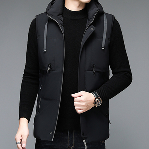 V1112钱塘2020-3冬季男士加厚马甲羽绒服白鸭绒连帽保暖冬季P180图片