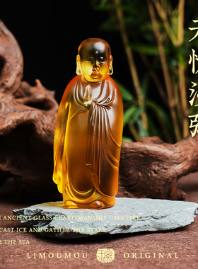 古法琉璃手工金色琉璃摆件