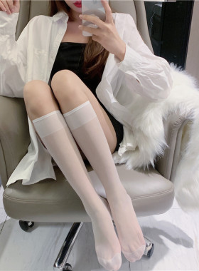 白色小腿袜丝袜中筒袜子春薄款ins潮长筒半筒2022新款女学生JK